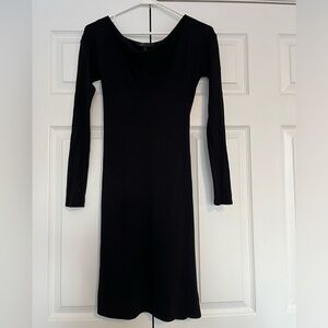 BCBGMaxAzria Black Long Sleeve Wrap Dress